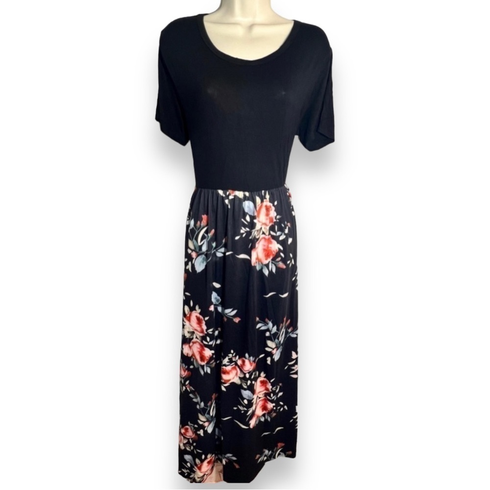 AUSELILY Women’s Short Sleeve Maxi Dress with Pockets Size XL